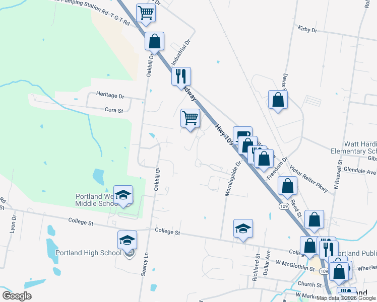 map of restaurants, bars, coffee shops, grocery stores, and more near 125 Stevison Ham Road in Portland