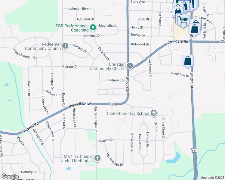 map of restaurants, bars, coffee shops, grocery stores, and more near Fox Meadows Drive in Murray