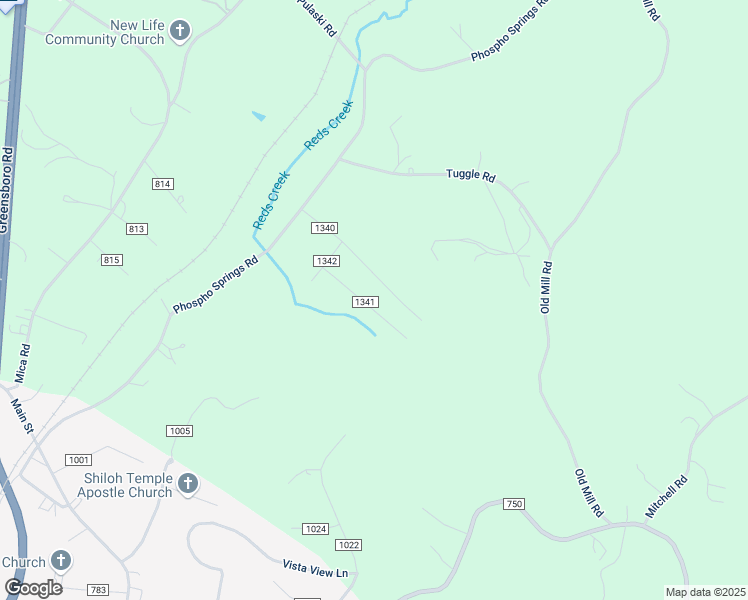 map of restaurants, bars, coffee shops, grocery stores, and more near 207 Eisenhower Road in Ridgeway