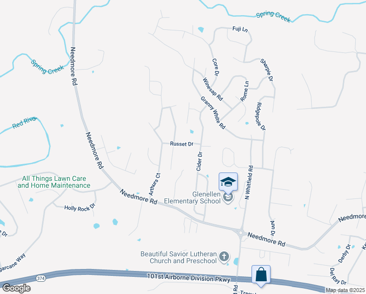 map of restaurants, bars, coffee shops, grocery stores, and more near 966 Russet Drive in Clarksville