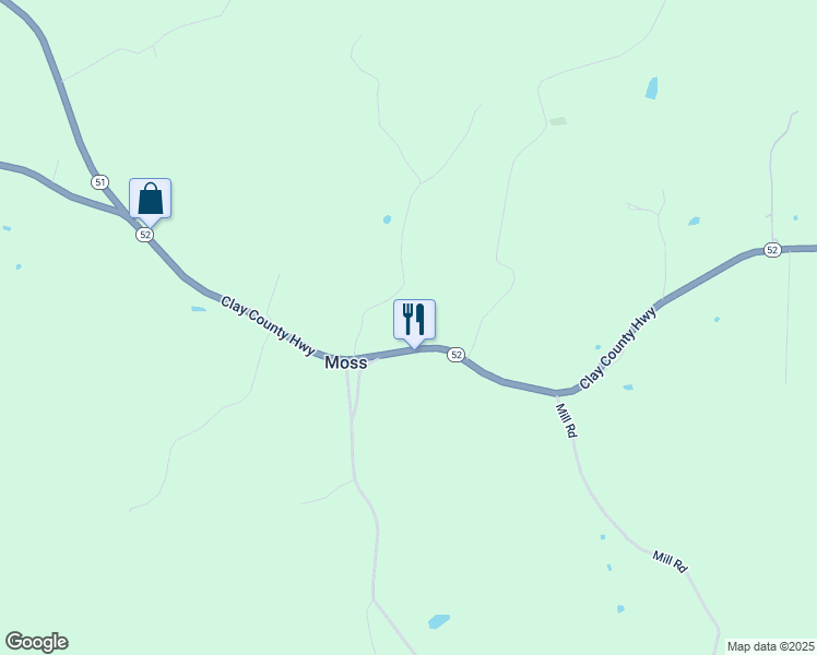 map of restaurants, bars, coffee shops, grocery stores, and more near 63 Rodgers Road in Moss