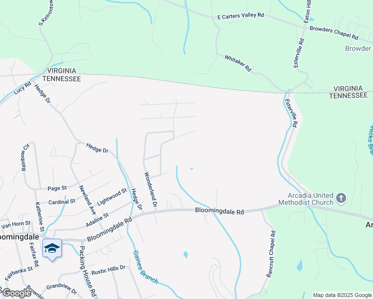 map of restaurants, bars, coffee shops, grocery stores, and more near 329 Whitehaven Drive in Kingsport