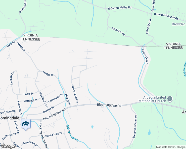 map of restaurants, bars, coffee shops, grocery stores, and more near 329 Whitehaven Drive in Kingsport