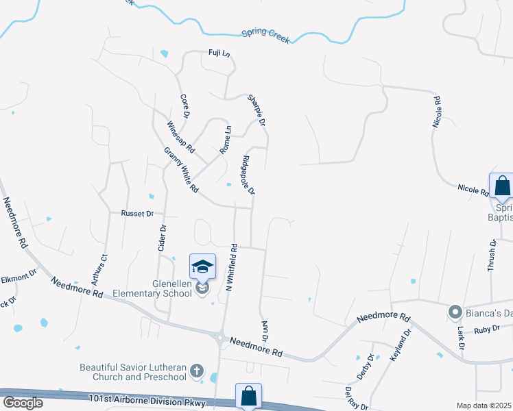 map of restaurants, bars, coffee shops, grocery stores, and more near 2769 Ridgepole Drive in Clarksville