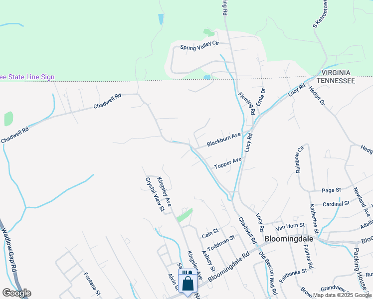 map of restaurants, bars, coffee shops, grocery stores, and more near 512 Chadwell Road in Kingsport