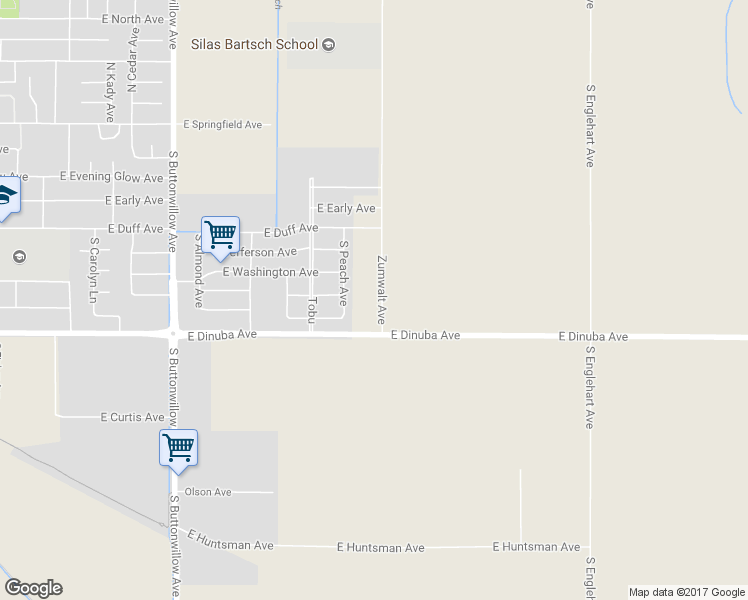 map of restaurants, bars, coffee shops, grocery stores, and more near 9899 Zumwalt Avenue in Reedley