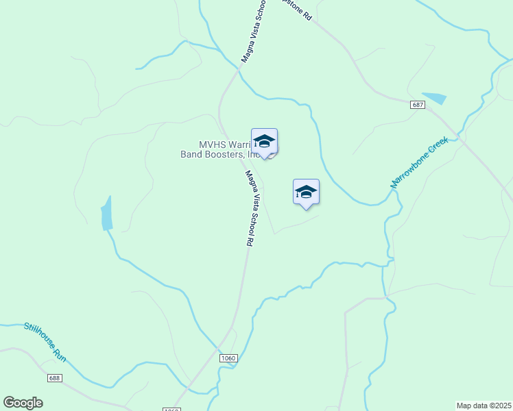 map of restaurants, bars, coffee shops, grocery stores, and more near Magna Vista School Road in Ridgeway