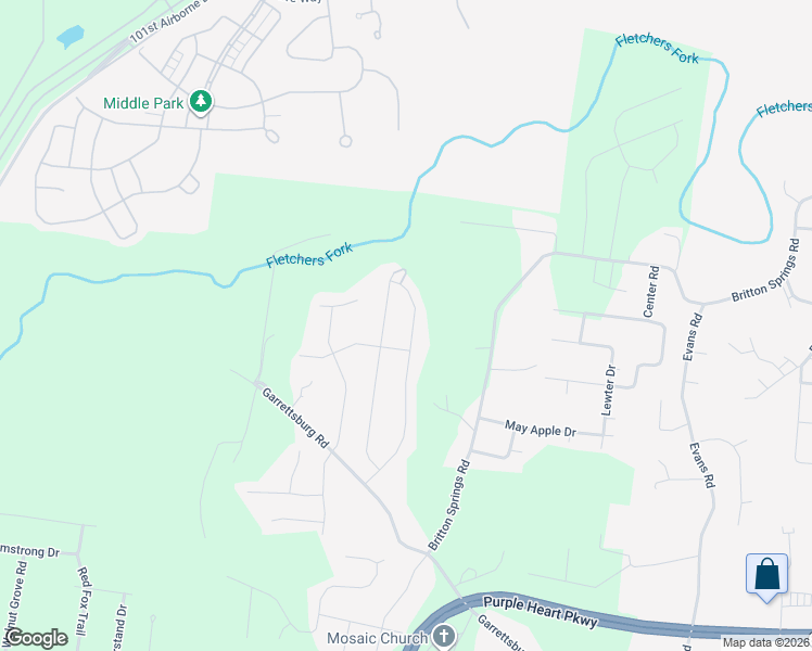 map of restaurants, bars, coffee shops, grocery stores, and more near 1225 Meachem Drive in Clarksville