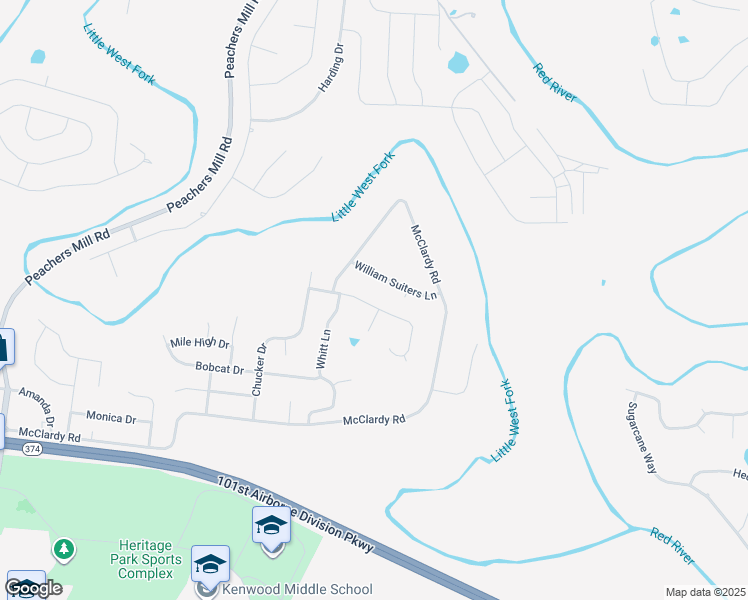 map of restaurants, bars, coffee shops, grocery stores, and more near 1093 Gunpoint Drive in Clarksville