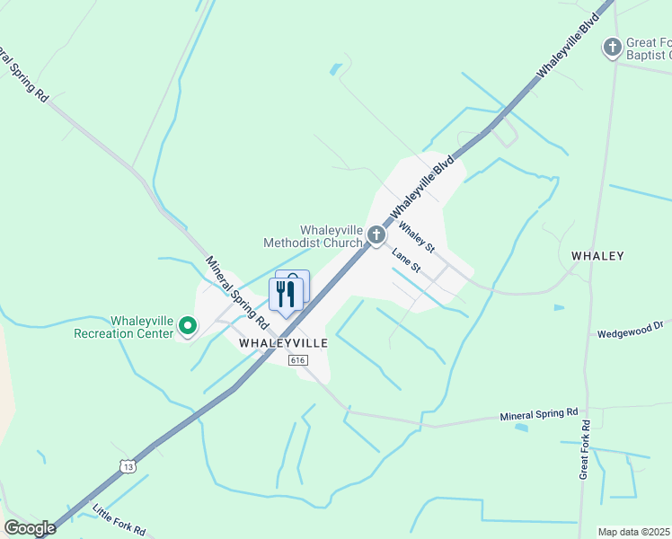 map of restaurants, bars, coffee shops, grocery stores, and more near 6329 Whaleyville Boulevard in Suffolk