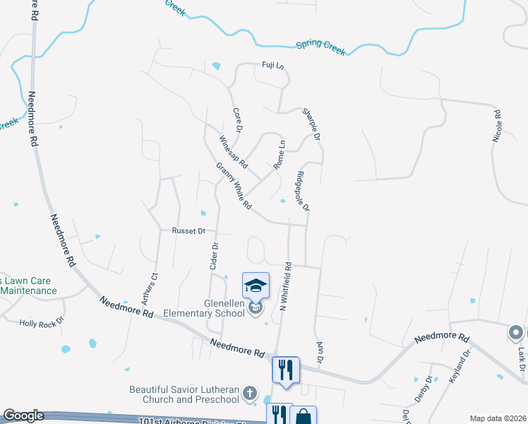 map of restaurants, bars, coffee shops, grocery stores, and more near 932 Granny White Road in Clarksville