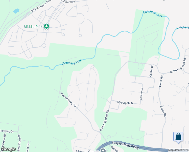 map of restaurants, bars, coffee shops, grocery stores, and more near 1225 Meachem Drive in Clarksville