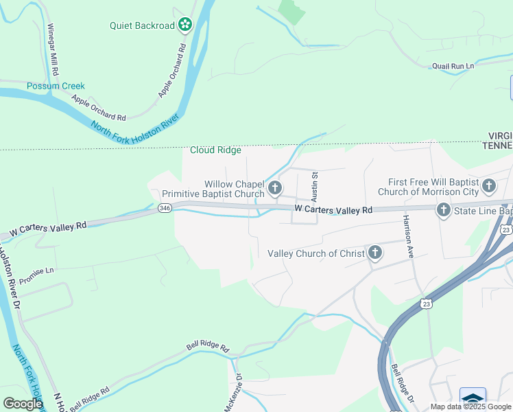 map of restaurants, bars, coffee shops, grocery stores, and more near 824 Tennessee 346 in Kingsport