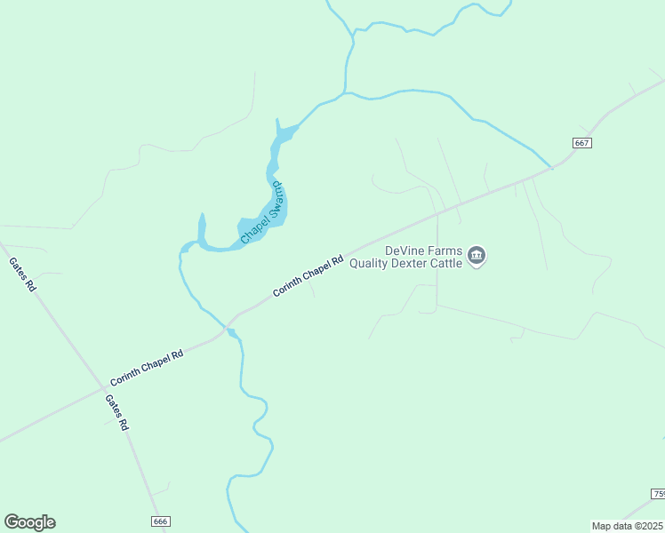 map of restaurants, bars, coffee shops, grocery stores, and more near 7219 Corinth Chapel Road in Suffolk