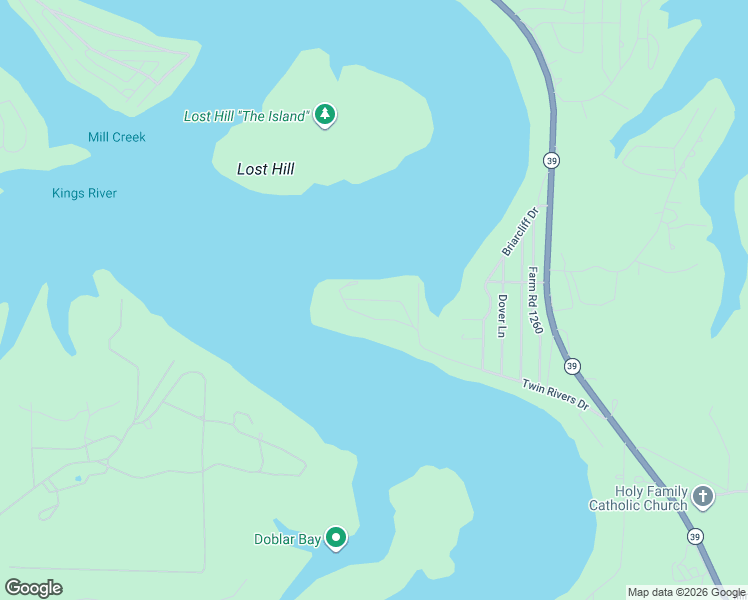 map of restaurants, bars, coffee shops, grocery stores, and more near Island Drive in Shell Knob