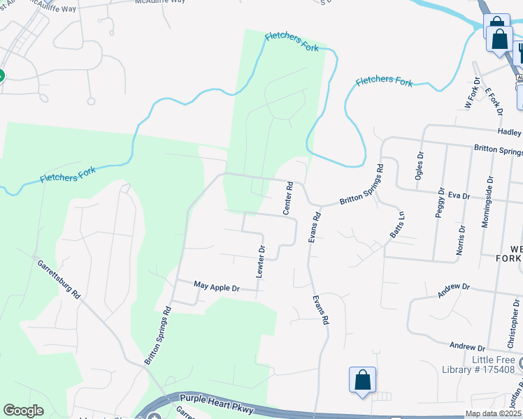map of restaurants, bars, coffee shops, grocery stores, and more near 926 Center Road in Clarksville