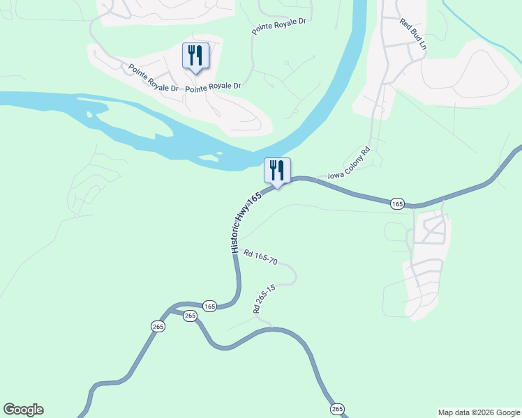 map of restaurants, bars, coffee shops, grocery stores, and more near 7900 Historic Highway 165 in Hollister