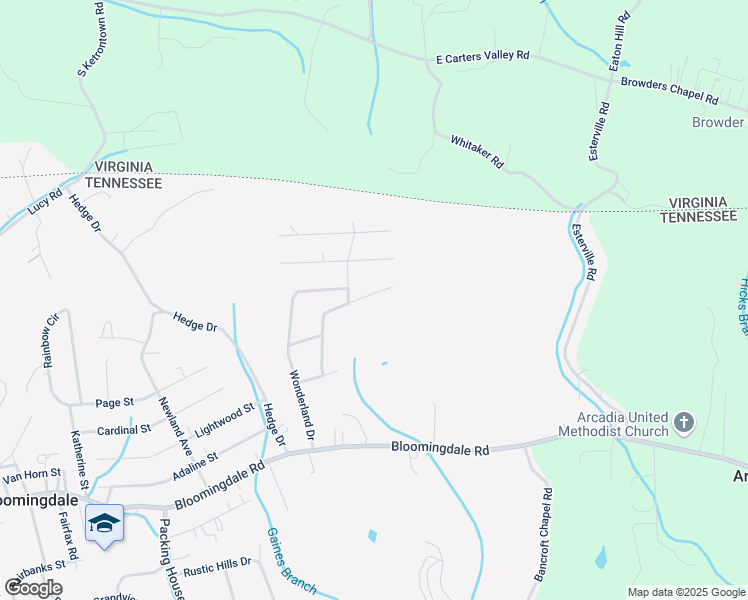 map of restaurants, bars, coffee shops, grocery stores, and more near 329 Whitehaven Drive in Kingsport