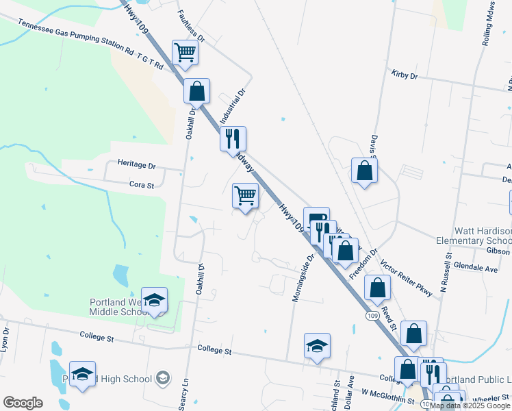 map of restaurants, bars, coffee shops, grocery stores, and more near 125 Stevison Ham Road in Portland