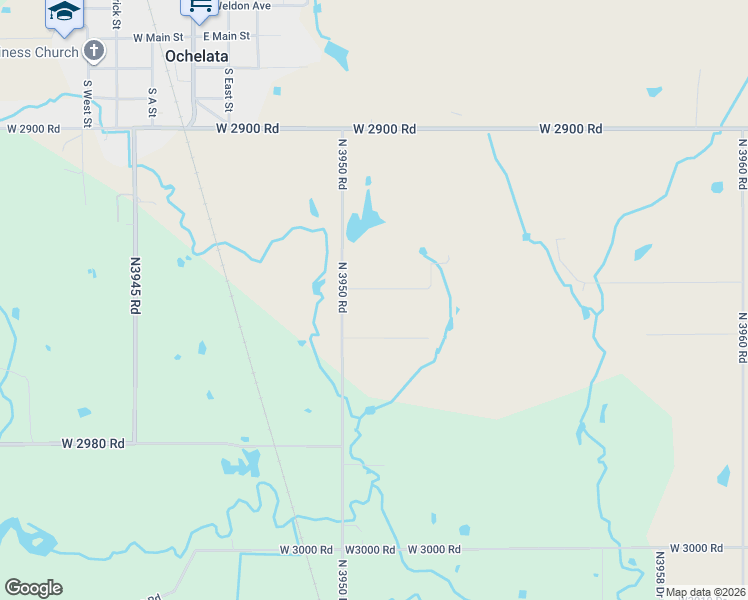 map of restaurants, bars, coffee shops, grocery stores, and more near 395120 West 2950 Drive in Ochelata