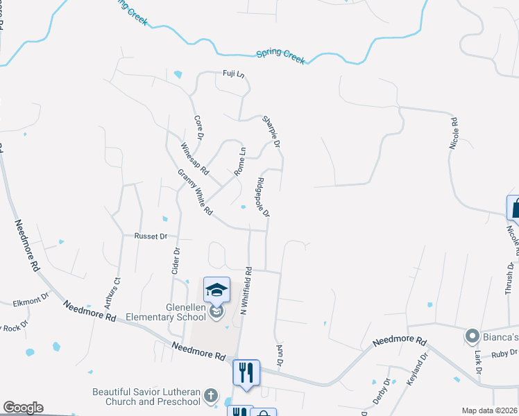 map of restaurants, bars, coffee shops, grocery stores, and more near 2770 Ridgepole Drive in Clarksville