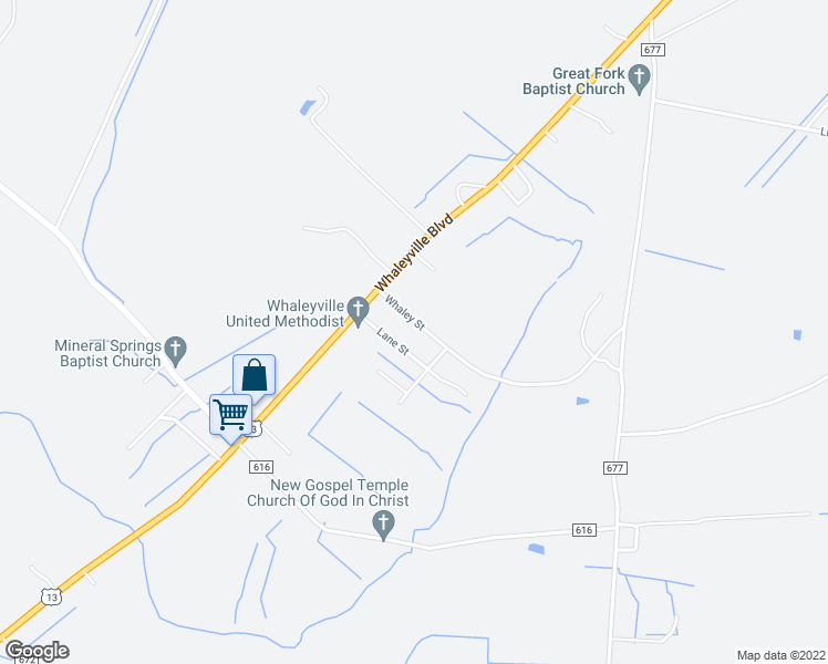 map of restaurants, bars, coffee shops, grocery stores, and more near 138 Lane Street in Suffolk