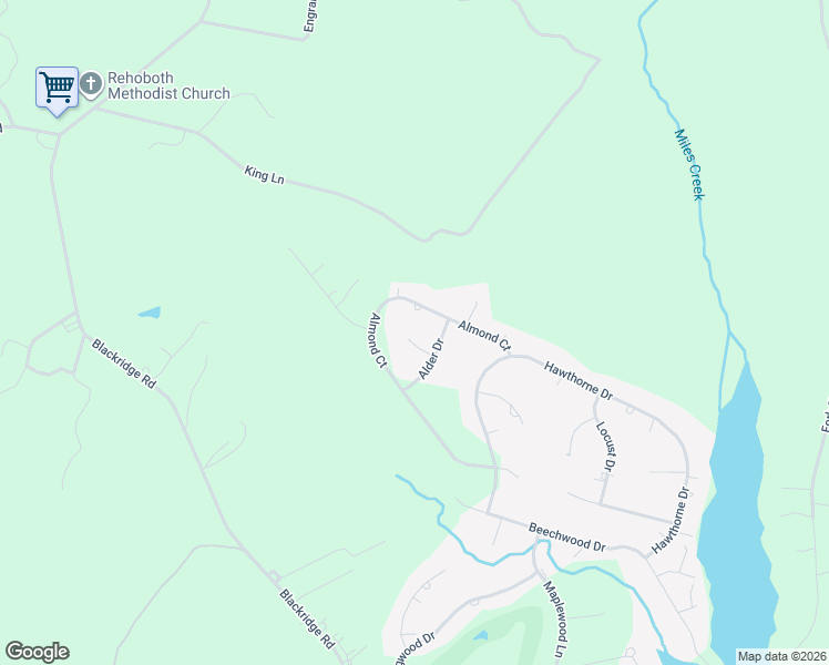 map of restaurants, bars, coffee shops, grocery stores, and more near 427-599 Almond Court in Bracey