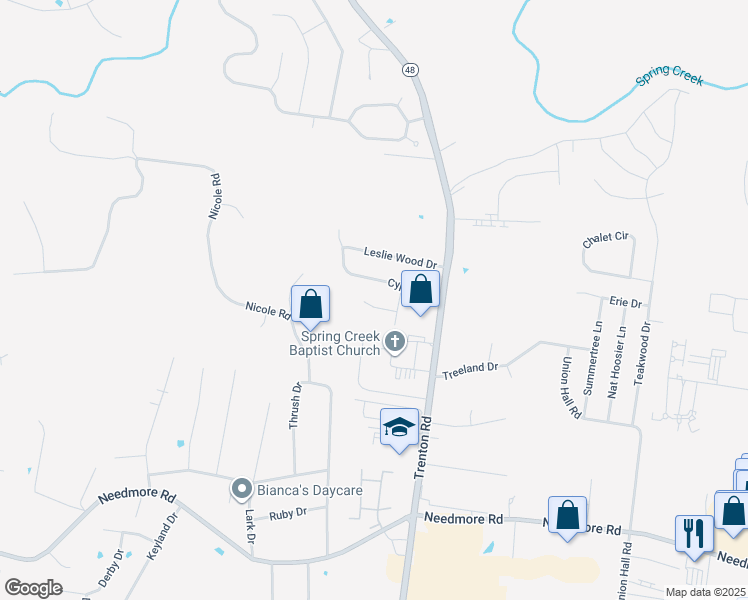 map of restaurants, bars, coffee shops, grocery stores, and more near 428 Cyprus Court in Clarksville