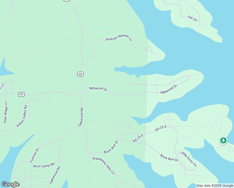map of restaurants, bars, coffee shops, grocery stores, and more near 1-291 Millwood Drive in Reeds Spring