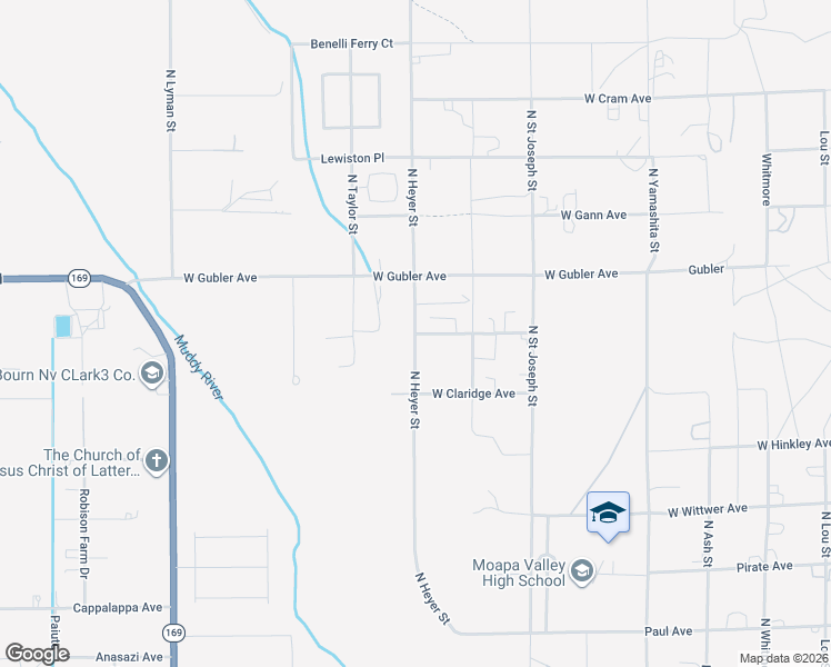 map of restaurants, bars, coffee shops, grocery stores, and more near North Heyer Street in Moapa Valley