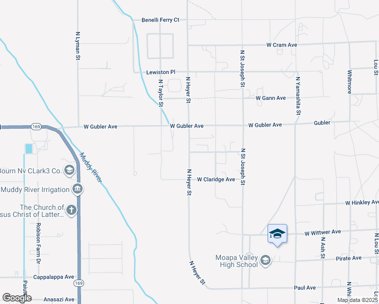 map of restaurants, bars, coffee shops, grocery stores, and more near North Heyer Street in Moapa Valley