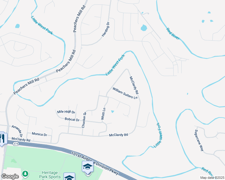 map of restaurants, bars, coffee shops, grocery stores, and more near 1486 McClardy Road in Clarksville