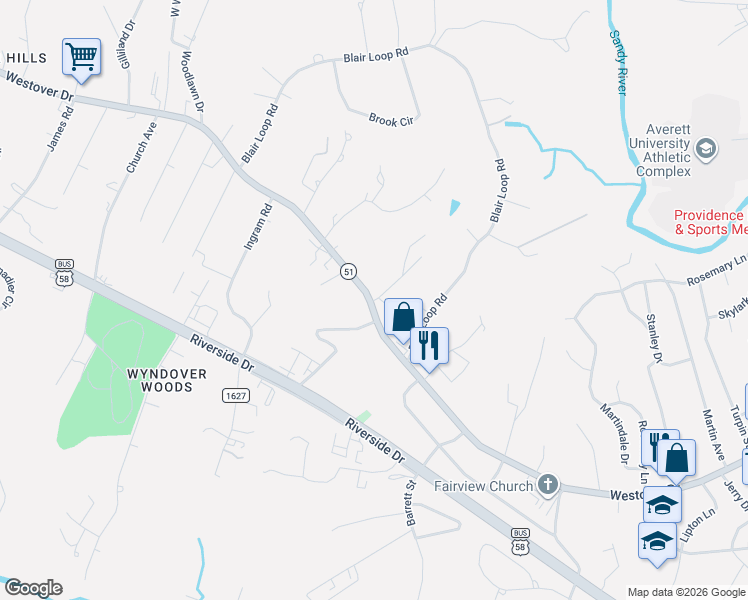 map of restaurants, bars, coffee shops, grocery stores, and more near 129-165 Moorefield Lane in Danville