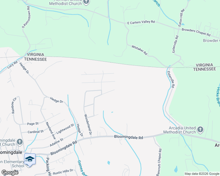 map of restaurants, bars, coffee shops, grocery stores, and more near 3747 Cheekwood Drive in Kingsport