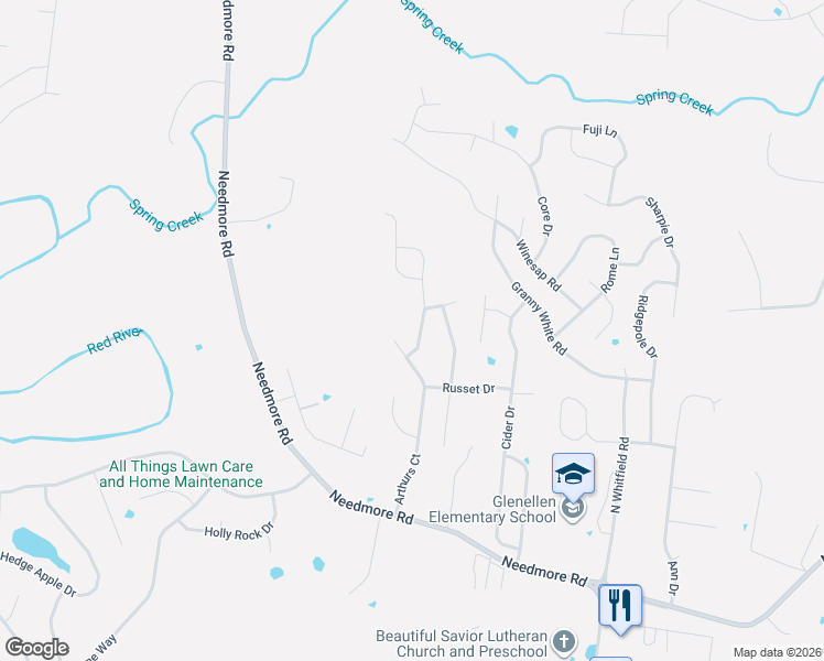 map of restaurants, bars, coffee shops, grocery stores, and more near 1882 Camelot Drive in Clarksville
