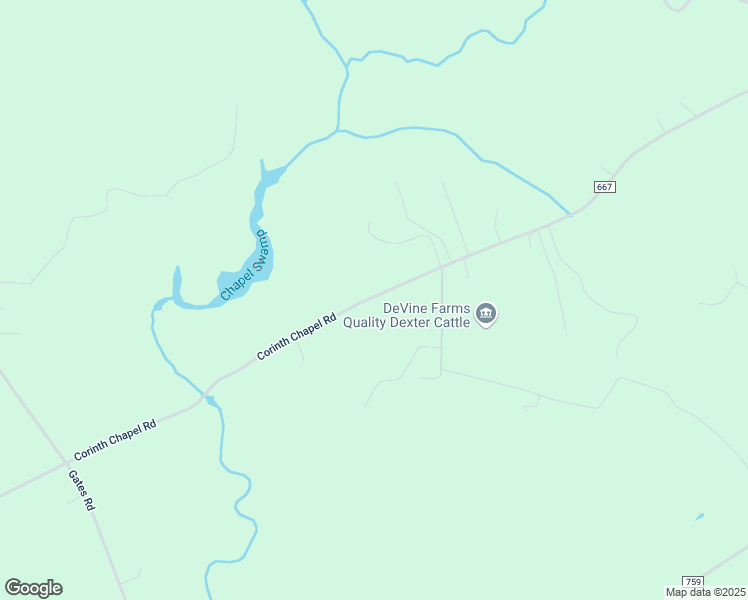map of restaurants, bars, coffee shops, grocery stores, and more near 7219 Corinth Chapel Road in Suffolk