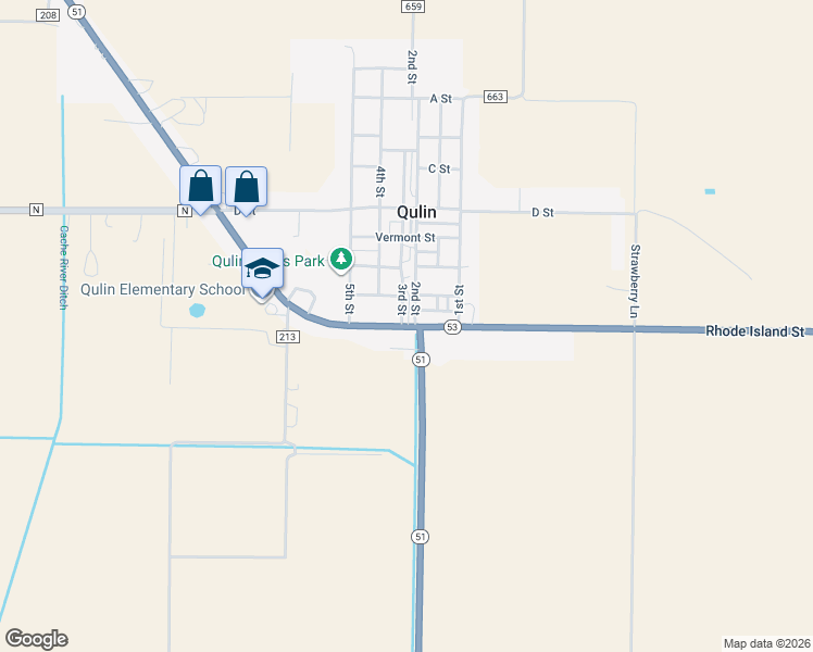 map of restaurants, bars, coffee shops, grocery stores, and more near 13965 Missouri 53 in Qulin