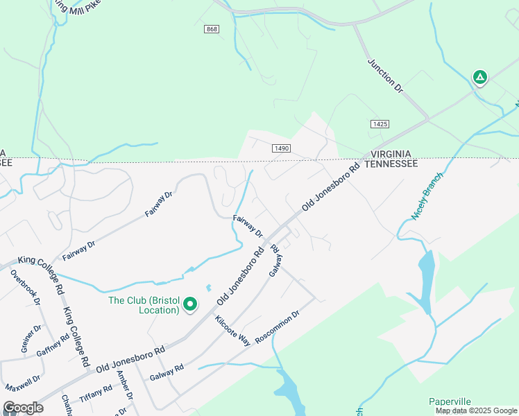 map of restaurants, bars, coffee shops, grocery stores, and more near 115 S Hampton Dr in Bristol