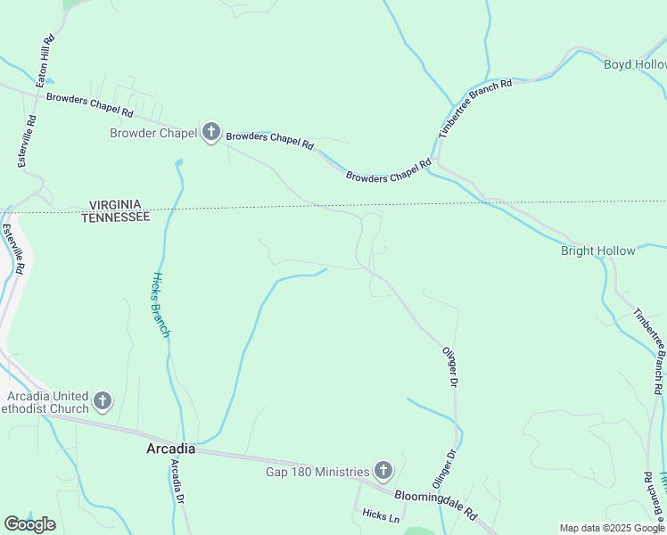 map of restaurants, bars, coffee shops, grocery stores, and more near 441 Olinger Drive in Kingsport