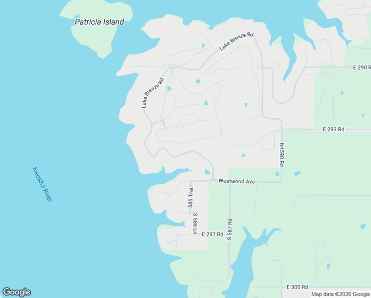 map of restaurants, bars, coffee shops, grocery stores, and more near 6022 Lake Breeze Road in Grove