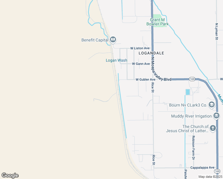 map of restaurants, bars, coffee shops, grocery stores, and more near 2825 North Pioneer Road in Moapa Valley
