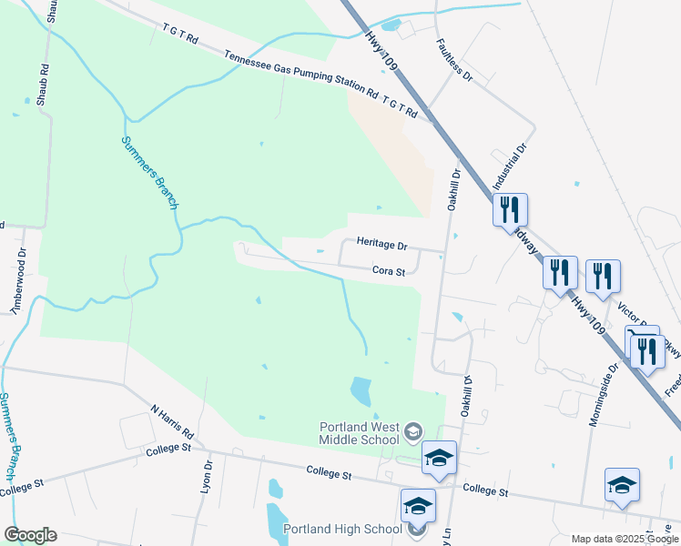 map of restaurants, bars, coffee shops, grocery stores, and more near 126 Cora Street in Portland