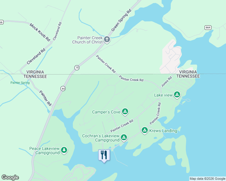 map of restaurants, bars, coffee shops, grocery stores, and more near 257 Lake View Estates Drive in Bristol