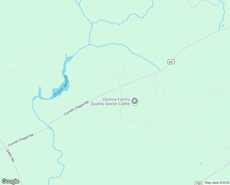 map of restaurants, bars, coffee shops, grocery stores, and more near 7190 Corinth Chapel Road in Suffolk