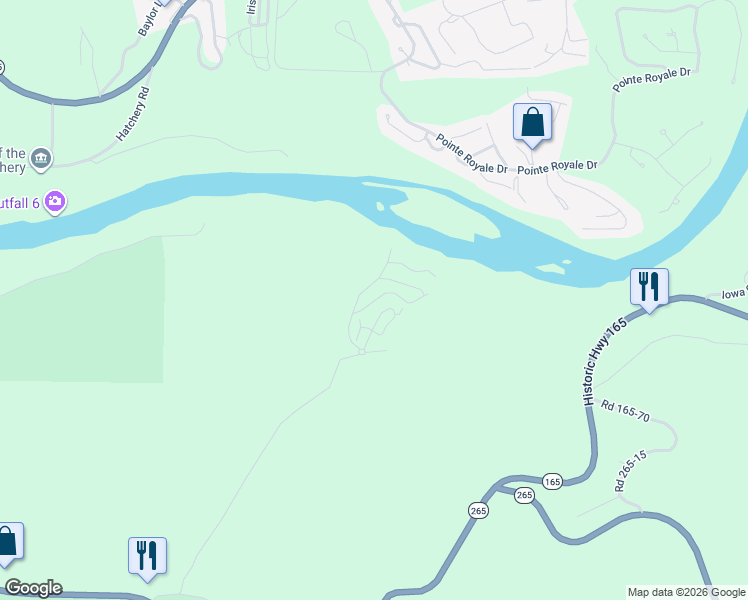 map of restaurants, bars, coffee shops, grocery stores, and more near Valley Road in Taney County