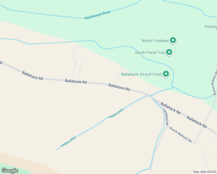 map of restaurants, bars, coffee shops, grocery stores, and more near 3041 Ballahack Road in Chesapeake