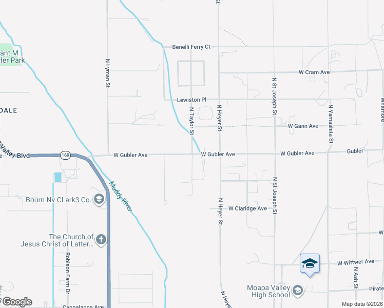 map of restaurants, bars, coffee shops, grocery stores, and more near 2770 North Taylor Street in Moapa Valley