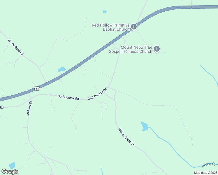 map of restaurants, bars, coffee shops, grocery stores, and more near 3300 Golf Course Road in Spencer