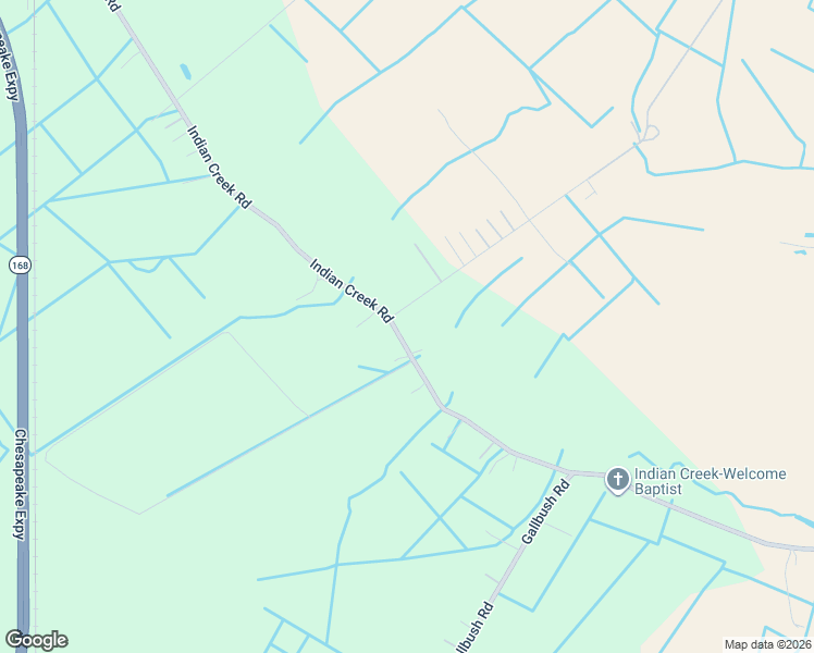 map of restaurants, bars, coffee shops, grocery stores, and more near 940 Indian Creek Road in Chesapeake