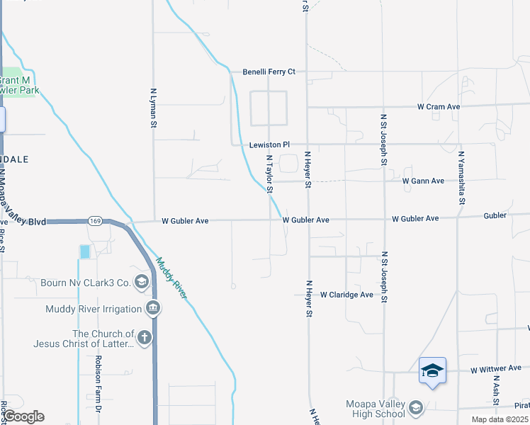 map of restaurants, bars, coffee shops, grocery stores, and more near 1220 West Gubler Avenue in Moapa Valley